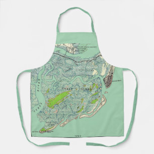 Tybee Island Georgia Vintage Map Apron