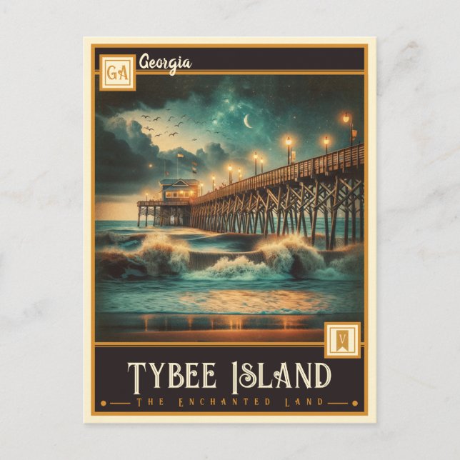 Tybee Island, Georgia | Vintage Postcard (Front)
