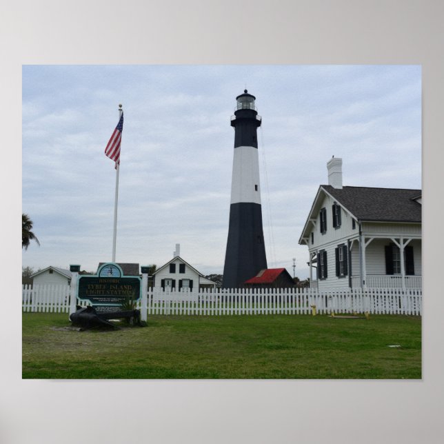 Tybee island Lighthouse Photo on a  Poster (Front)