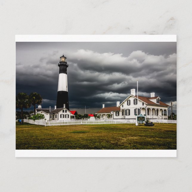 tybee island lighthouse savannah georgia ocean eve postcard (Front)