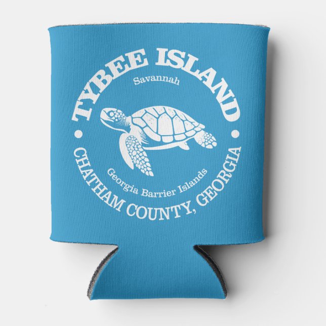 Tybee Island (sea turtle) Can Cooler (Front)