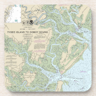 Tybee Island to Doboy Sound Nautical Chart 11509 Coaster