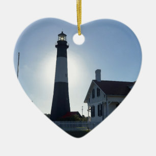 Tybee Lighthouse Ceramic Tree Decoration