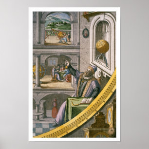 Tycho Brahe (1546-1601) aged 40, amongst his astro Poster