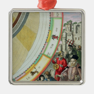 Tycho Brahe , detail from a map showing his Metal Tree Decoration