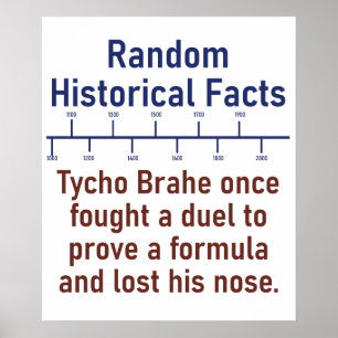 Tycho Brahe Once Fought A Duel - History Fact Poster