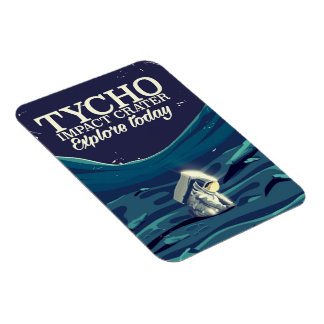 Tycho moon travel poster magnet