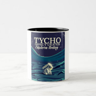 Tycho moon travel poster Two-Tone coffee mug