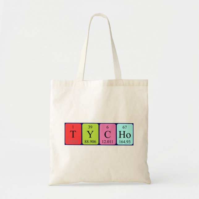Tycho periodic table name tote bag (Front)