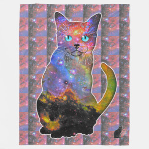 Tycho Space In Cat Fleece Blanket