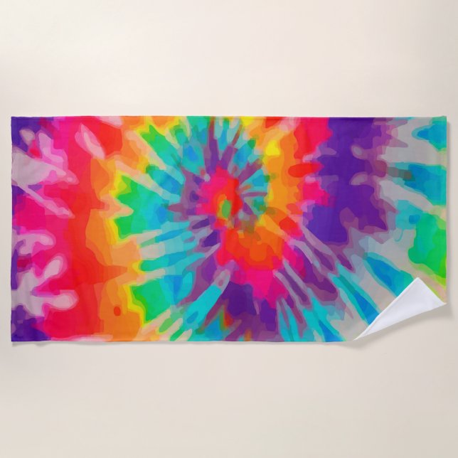 Tye-Dye-3 Beach Towel (Front)