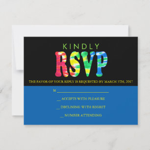 TYE DYE Bar Mitzvah Invitation Reply Card