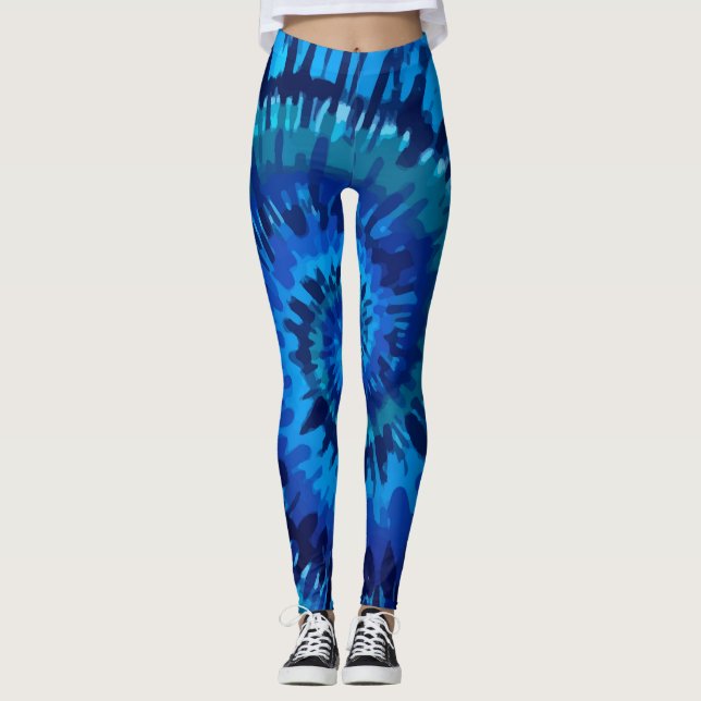 Tye-Dye-Blue Leggings (Front)
