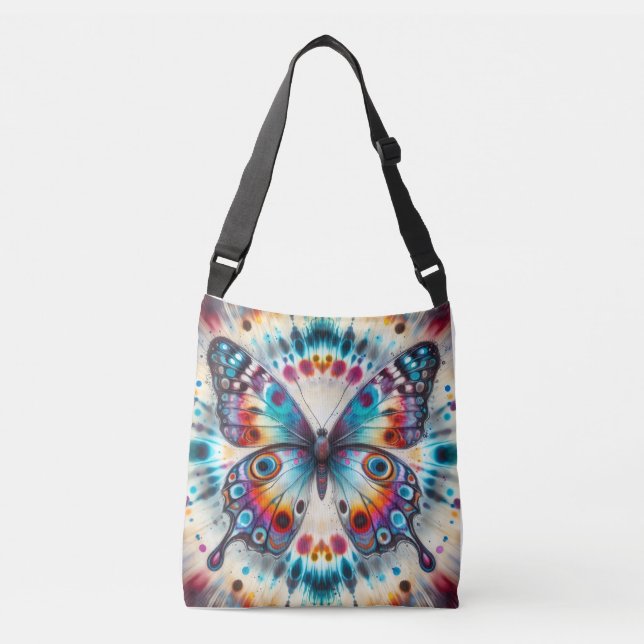 tye dye butterfly  crossbody bag (Front)