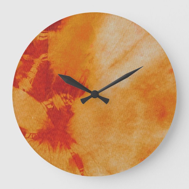 Tye Dye Composition #12 by Michael Moffa Large Clock (Front)