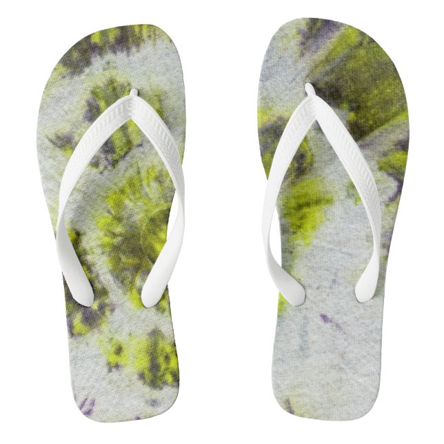 Tye Dye Composition #3 by Michael Moffa Flip Flops (Footbed)