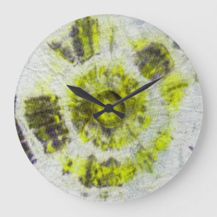 Tye Dye Composition #3 by Michael Moffa Large Clock
