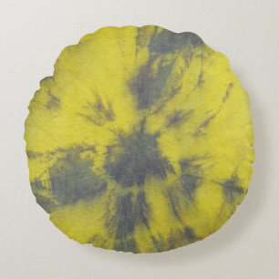 Tye Dye Composition #8 by Michael Moffa Round Cushion