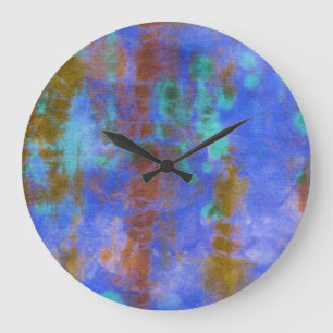 Tye Dye Composition #9 by Michael Moffa Large Clock