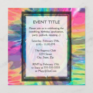 Tye Dye Cross with Heart in Centre Invitation