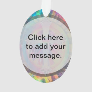 Tye Dye Cross with Heart in Centre Ornament