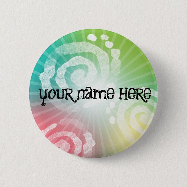 Tye-Dye Design 6 Cm Round Badge (Front)