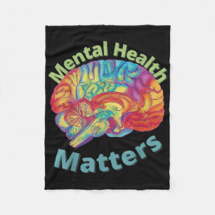 Tye Dye Mental Health S Human Brain Illness Awaren Fleece Blanket