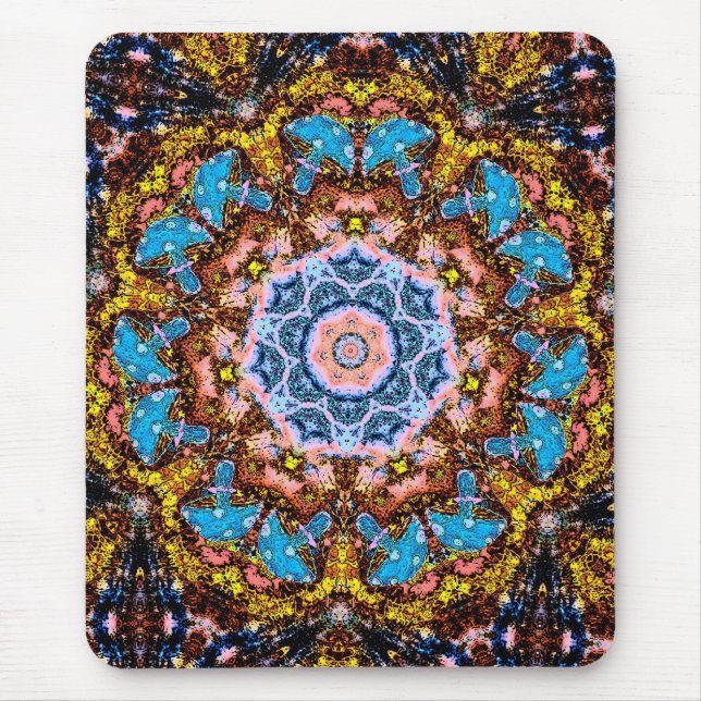 tye dye mushrooms 4 mouse mat (Front)