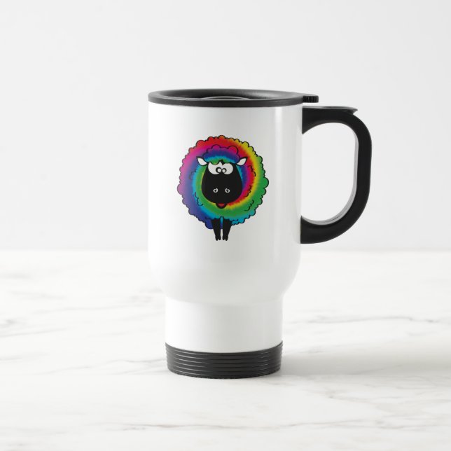 Tye dye sheep travel mug (Right)