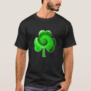 Tye Dye St Patricks Day Women Men Green Clover Iri T-Shirt