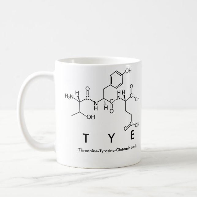 Tye peptide name mug (Left)
