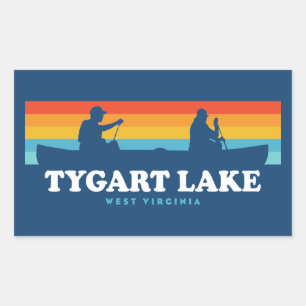 Tygart Lake West Virginia Canoe Rectangular Sticker