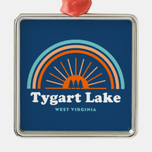 Tygart Lake West Virginia Rainbow Metal Tree Decoration