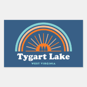 Tygart Lake West Virginia Rainbow Rectangular Sticker