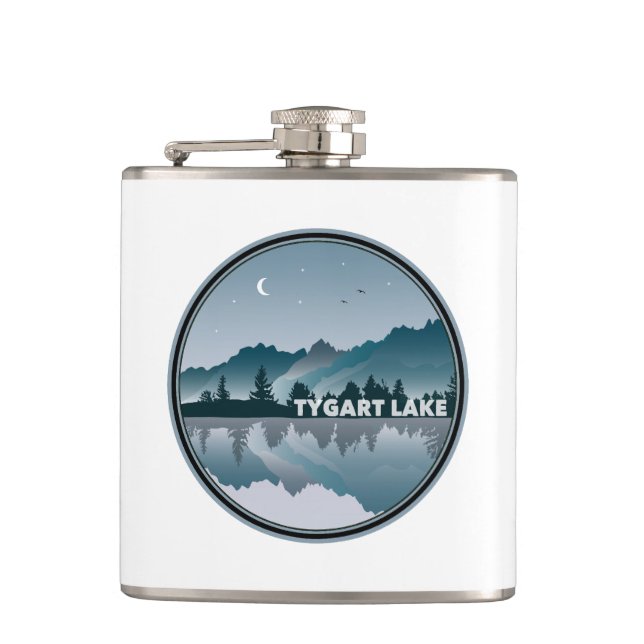 Tygart Lake West Virginia Reflection Hip Flask (Front)