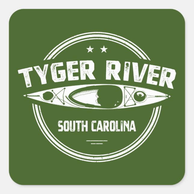 Tyger River, South Carolina Square Sticker (Front)