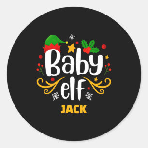 Tygraphy Baby Elf Fun Family Matching Baby Classic Round Sticker