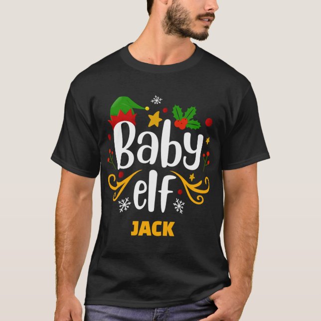 Tygraphy Baby Elf Fun Family Matching Baby T Shirt (Front)