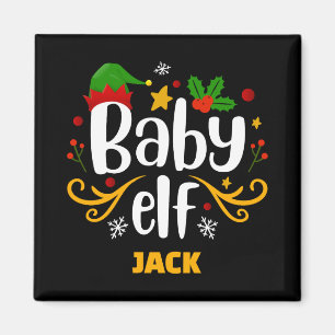 Tygraphy Baby Elf Fun Family Matching Baby T Shirt Magnet
