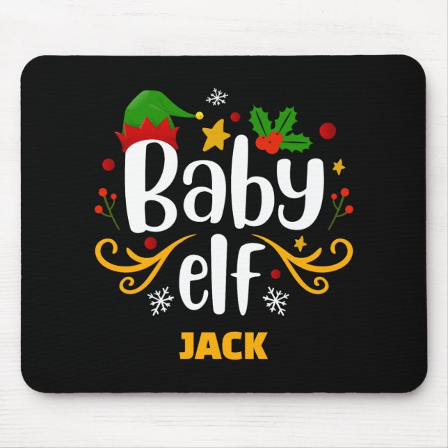 Tygraphy Baby Elf Fun Family Matching Baby T Shirt Mouse Mat (Front)