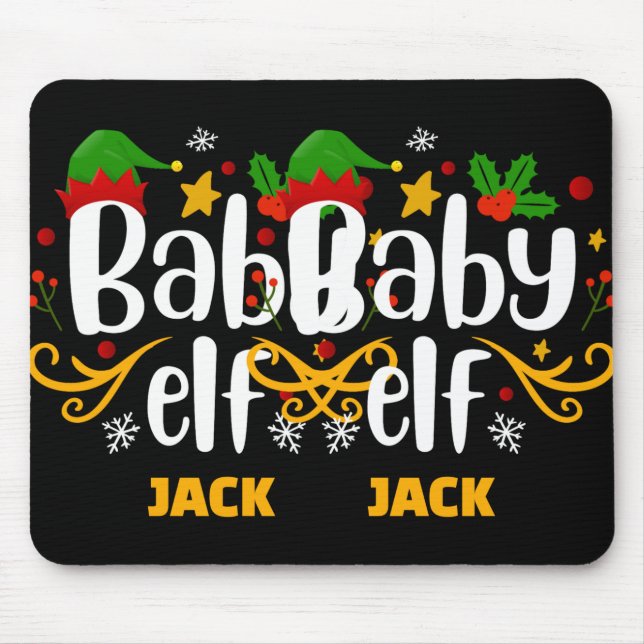 Tygraphy Baby Elf Fun Family Matching Baby T Shirt Mouse Mat (Front)