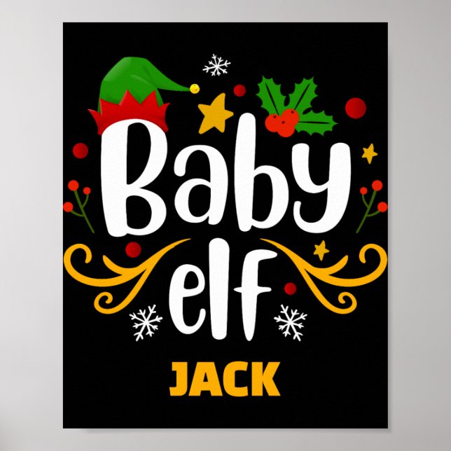Tygraphy Baby Elf Fun Family Matching Baby T Shirt Poster (Front)