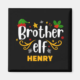 Tygraphy Brother Elf Fun Family Matching T Shirt  Magnet