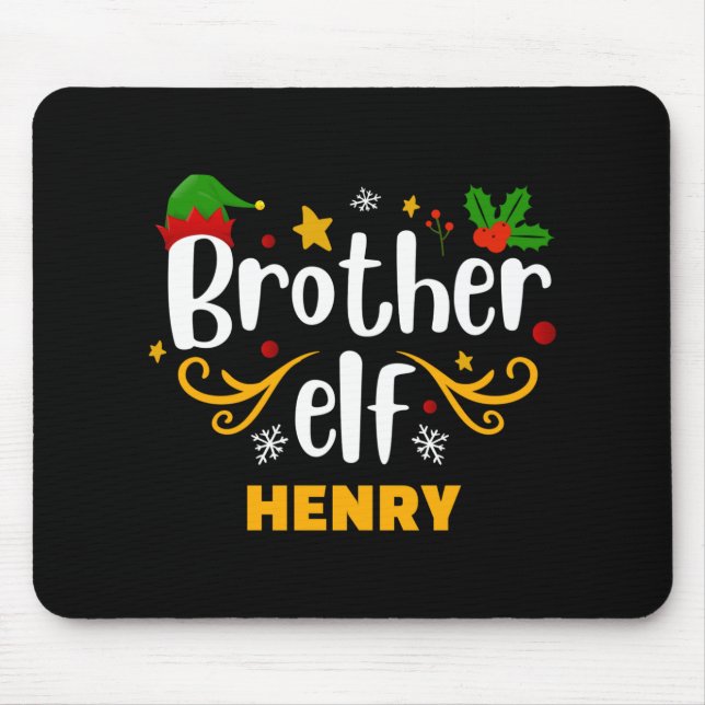 Tygraphy Brother Elf Fun Family Matching T Shirt  Mouse Mat (Front)