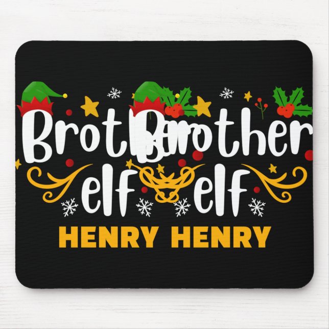 Tygraphy Brother Elf Fun Family Matching T Shirt  Mouse Mat (Front)