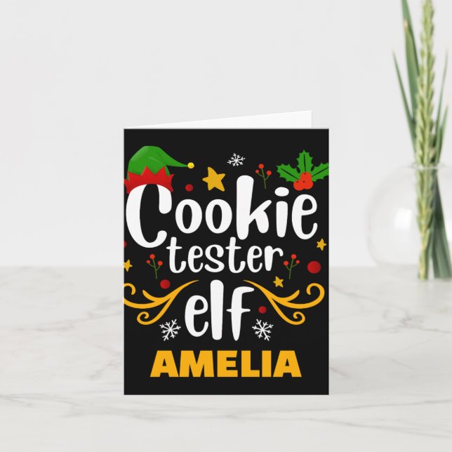 Tygraphy Cookie Tester Elf Family Matching  Card (Front)
