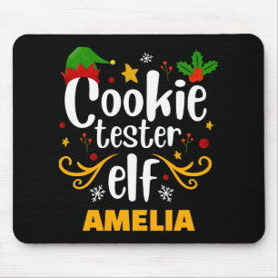 Tygraphy Cookie Tester Elf Family Matching  Mouse Mat