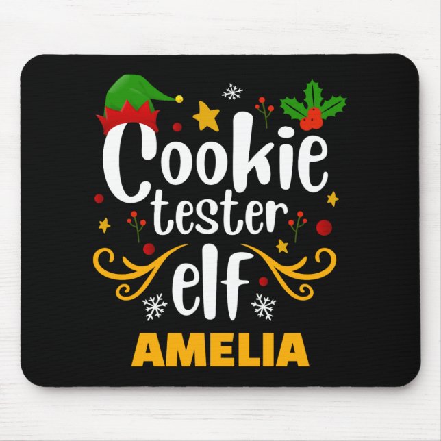 Tygraphy Cookie Tester Elf Family Matching  Mouse Mat (Front)