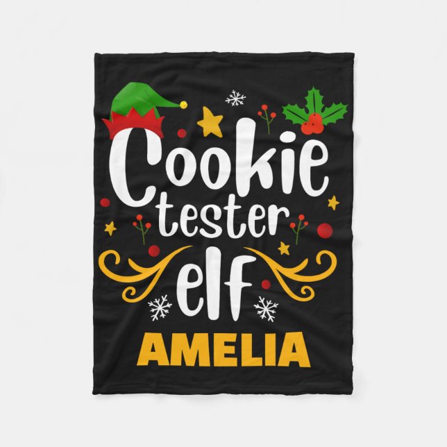 Tygraphy Cookie Tester Elf Family Matching T Shirt Fleece Blanket (Front)