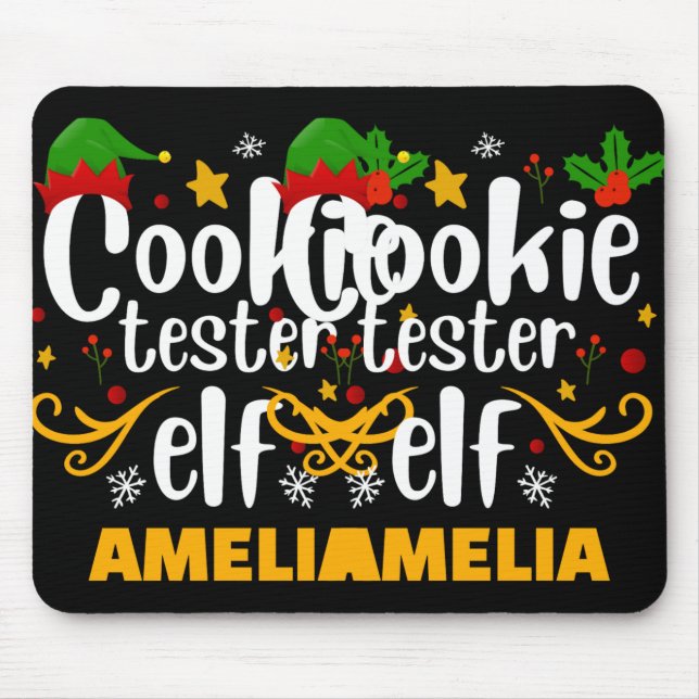 Tygraphy Cookie Tester Elf Family Matching T Shirt Mouse Mat (Front)